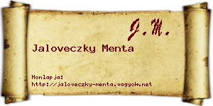 Jaloveczky Menta névjegykártya